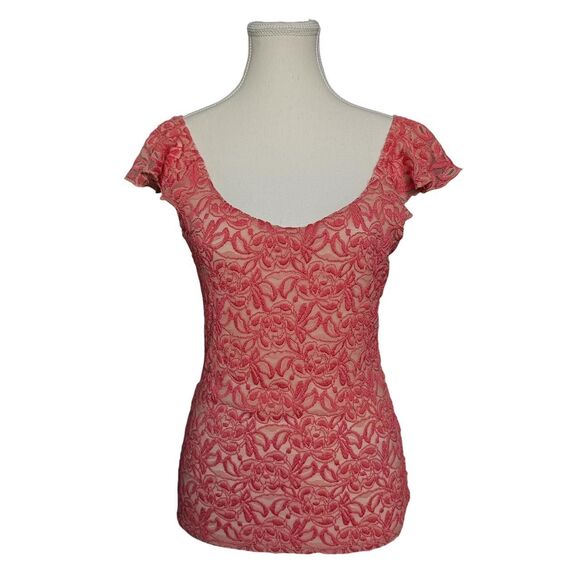 Guess Laced Pink Blouse - Picture 1 of 6